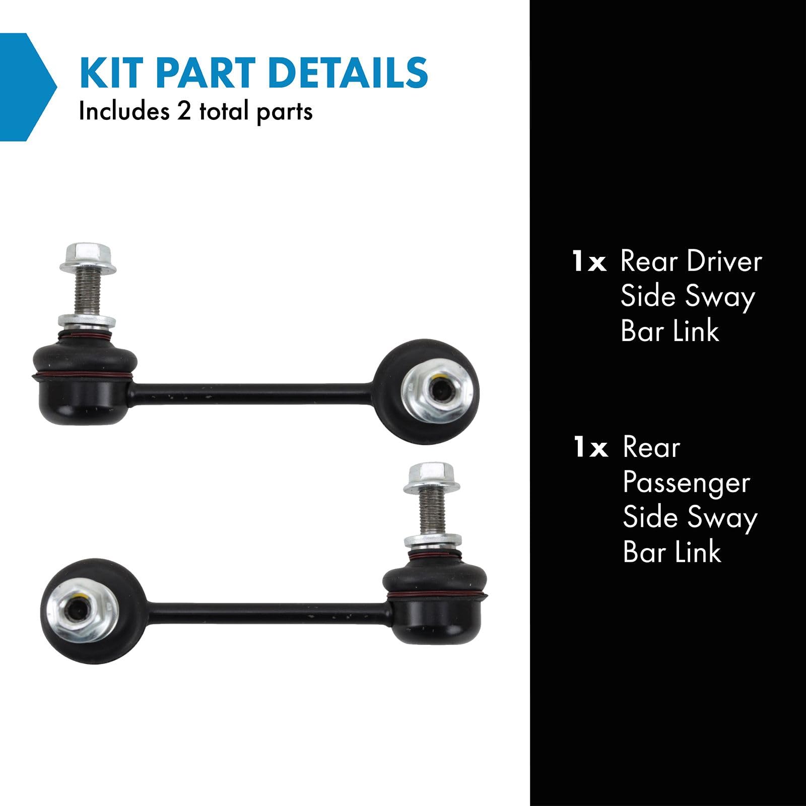 Trq Rear Sway Bar Stabilizer Link Set Compatible With 2014-2023 Jeep Cherokee