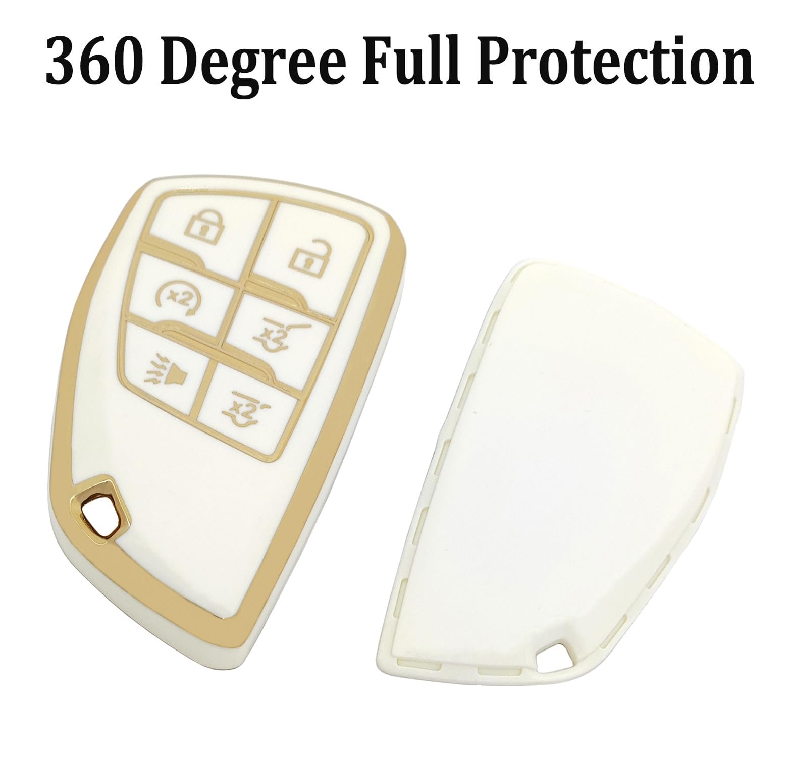 Arruweer 6 Buttons TPU Key Fob Cover Fit for Chevy 2021-2023 Suburban Tahoe GMC Yukon Buick Encore Avenir Key Shell Protector Ho