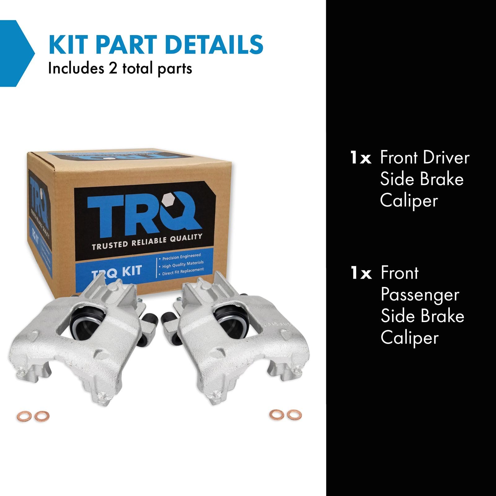 Trq Front Brake Caliper Set Compatible With 2000-2004 Ford Focus