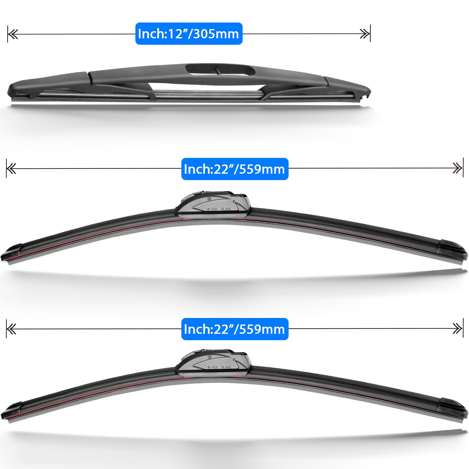 Raintok Windshield Wiper Blades Replacement For 2007-2014 Cadillac Escalade Esv Ext & 2008-2013 Chevy Suburban 1500 2500 & 2008-