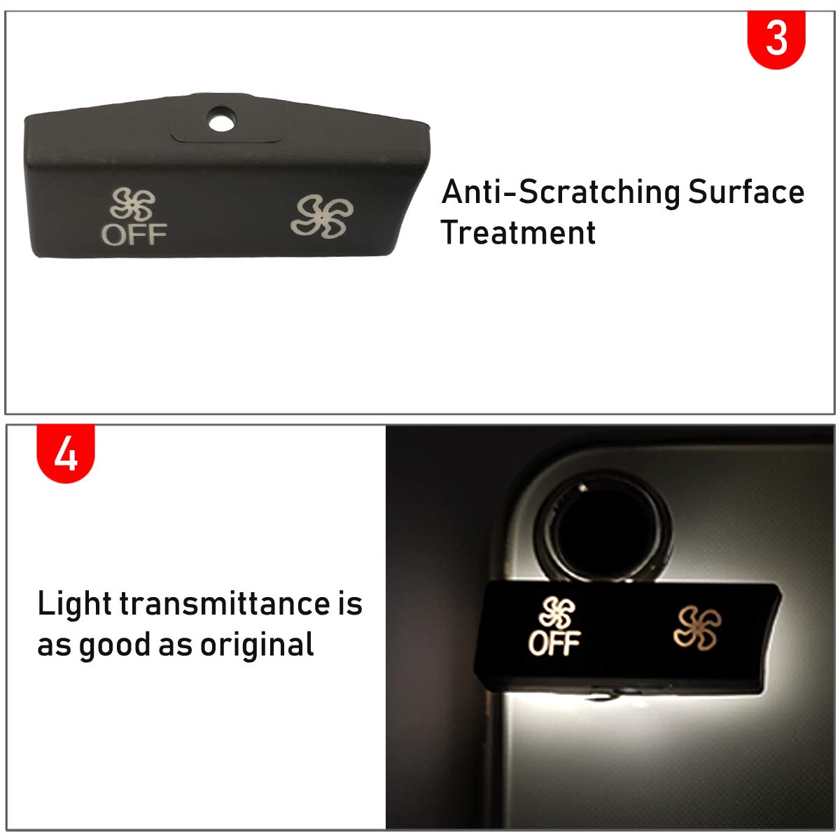 Jaronx Compatible With Bmw Climate Control Button Fan Speed Button Replacement, Ac Button For 5' F07/F10,6' F06/F12/F13,7' F01/F02/F04,X5 F15/M F85,X6 F16/M F86 (Only For Ac Panel With 12 Buttons)