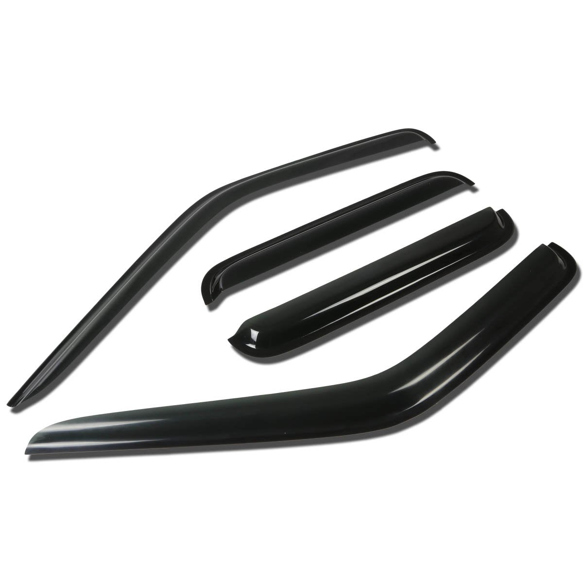 Auto Dynasty 4Pcs Tape-On Window Visor Deflector Rain Guard Compatible With 2000-2004 Frontier Crew Cab, Acrylic