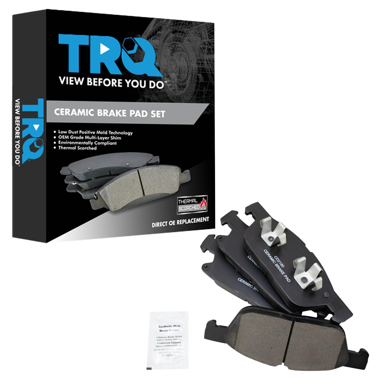 TRQ Front Brake Pads Ceramic Compatible with 2015-2020 Ford Edge 2017-2019 Fusion 2017-2020 Lincoln Continental 2016-2018 MKX 20
