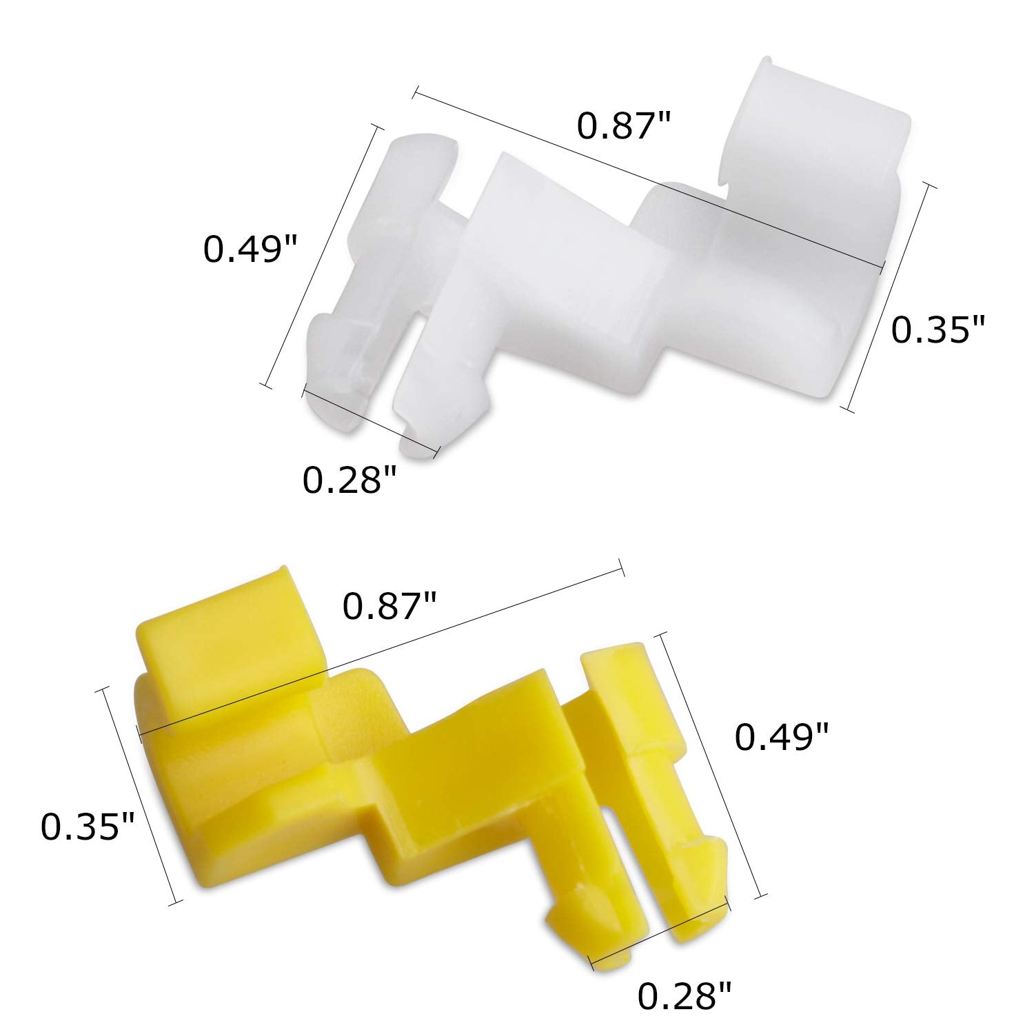 HERCOO Tailgate Handle Door Lock Rod Clips Left Right Driver Passenger Side Yellow White 5mm Rod Size for 69293-12030 69293-1204