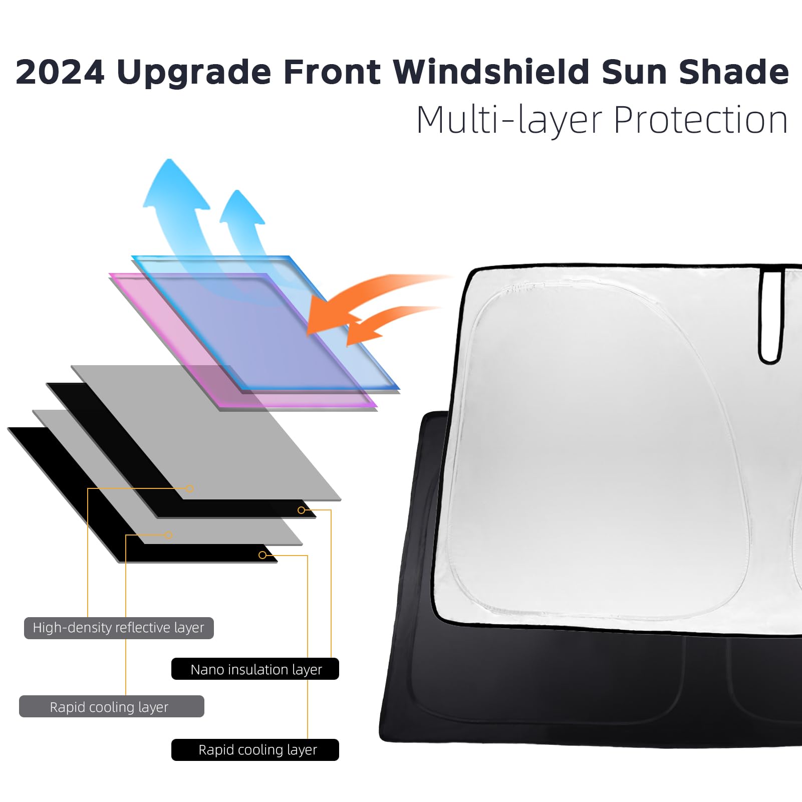 Sunshade Windshield Sun Shade Custom Fit For 2023-2024 Lexus Rx Windshield Cover For Lexus Rx350 Rx450 Rx450H Rx350H Front Windo
