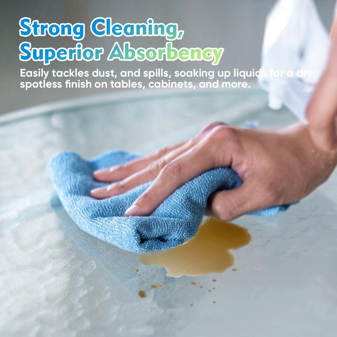 Homexcel Blue Microfiber Cleaning Cloth 12 Pack, 12.5 X 12.5 Inch Microfiber Towels For Cars, Ultra Absorbent Car Washing Cloth,