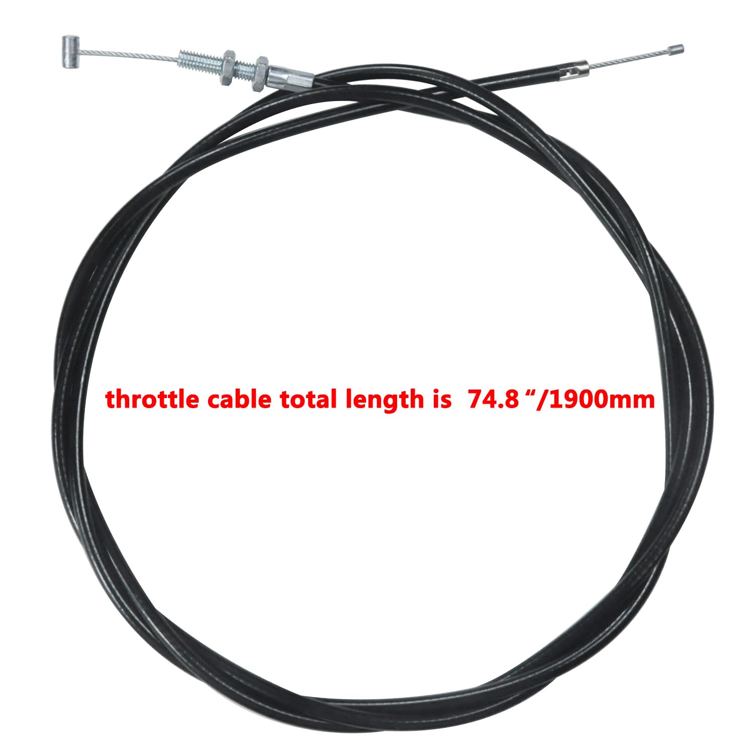 Holato 75'' Throttle Cable For 90Cc 110Cc 125Cc 150Cc 250Cc Kandi Gka Black Widow Go Kart Go Cart Yerf Dog Mini Bike Gas Scooter Dirt Bike Buggy Lawn Mower Heavy Duty Parts