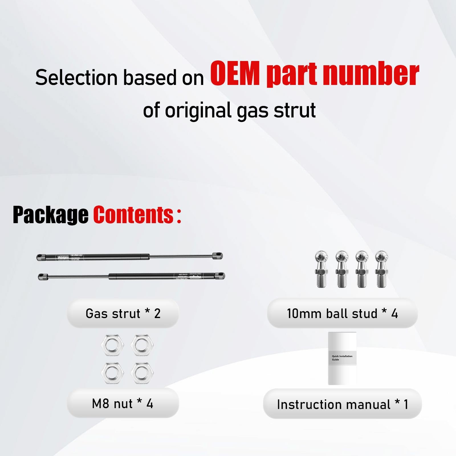 Vepagoo Gas Struts 20 Inch 150Lb/667N Shocks Spring Lift Support for RV Bed Camper The Door Tonneau Cover Mattress Travel Traile