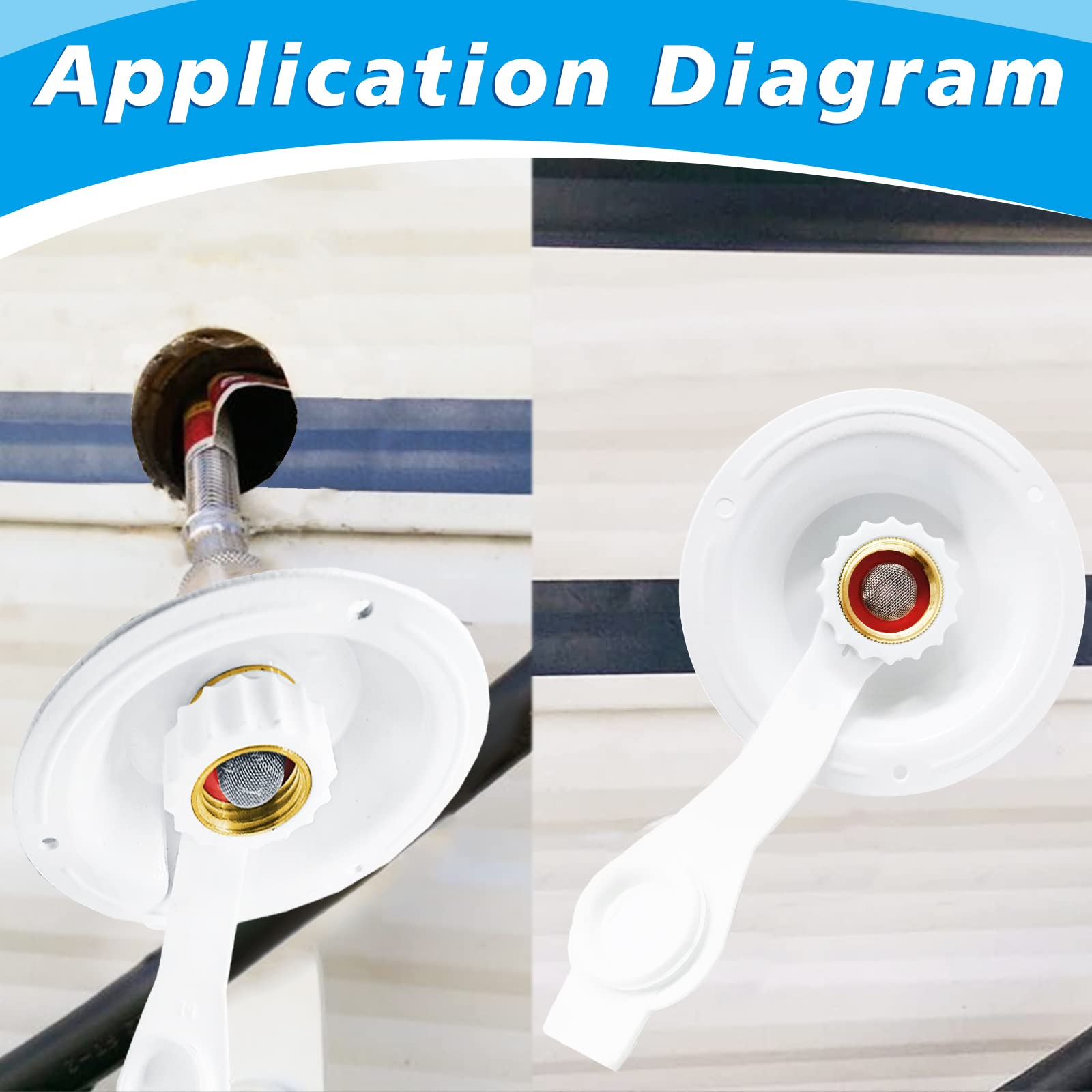 Rv City Water Inlet With Check Valve, Rv Water Fill Inlet Connection With 3/4 Nh Female To 1/2 Npt Male Lead-Free Brass City Water Inlet Flange For Rv, Rv Water Inlet Replacement