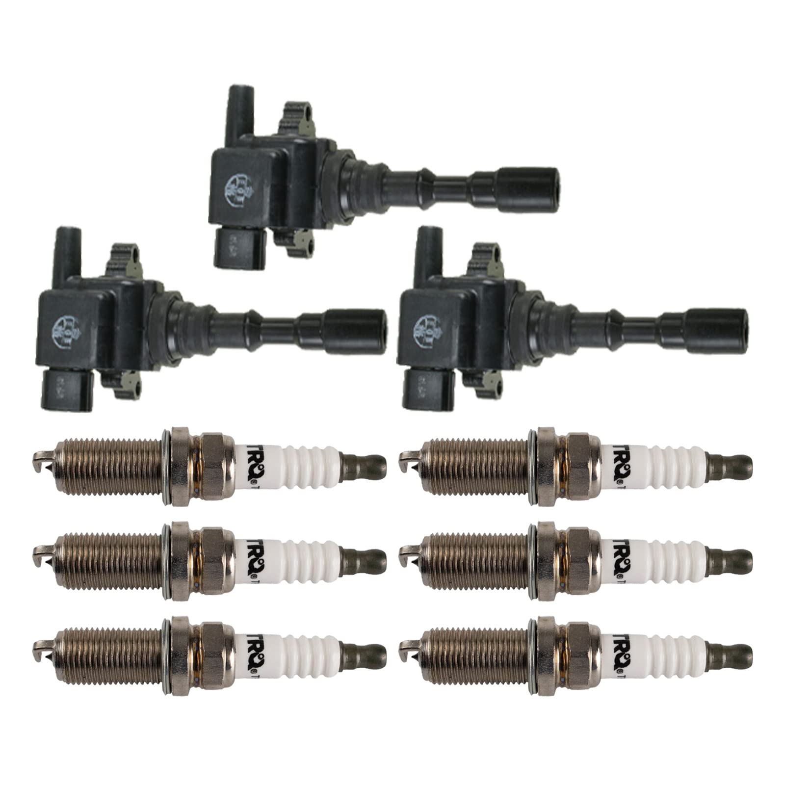 Trq Ignition Kit Ignition Coil Spark Plugs Compatible With 2004-2006 Kia Sorento