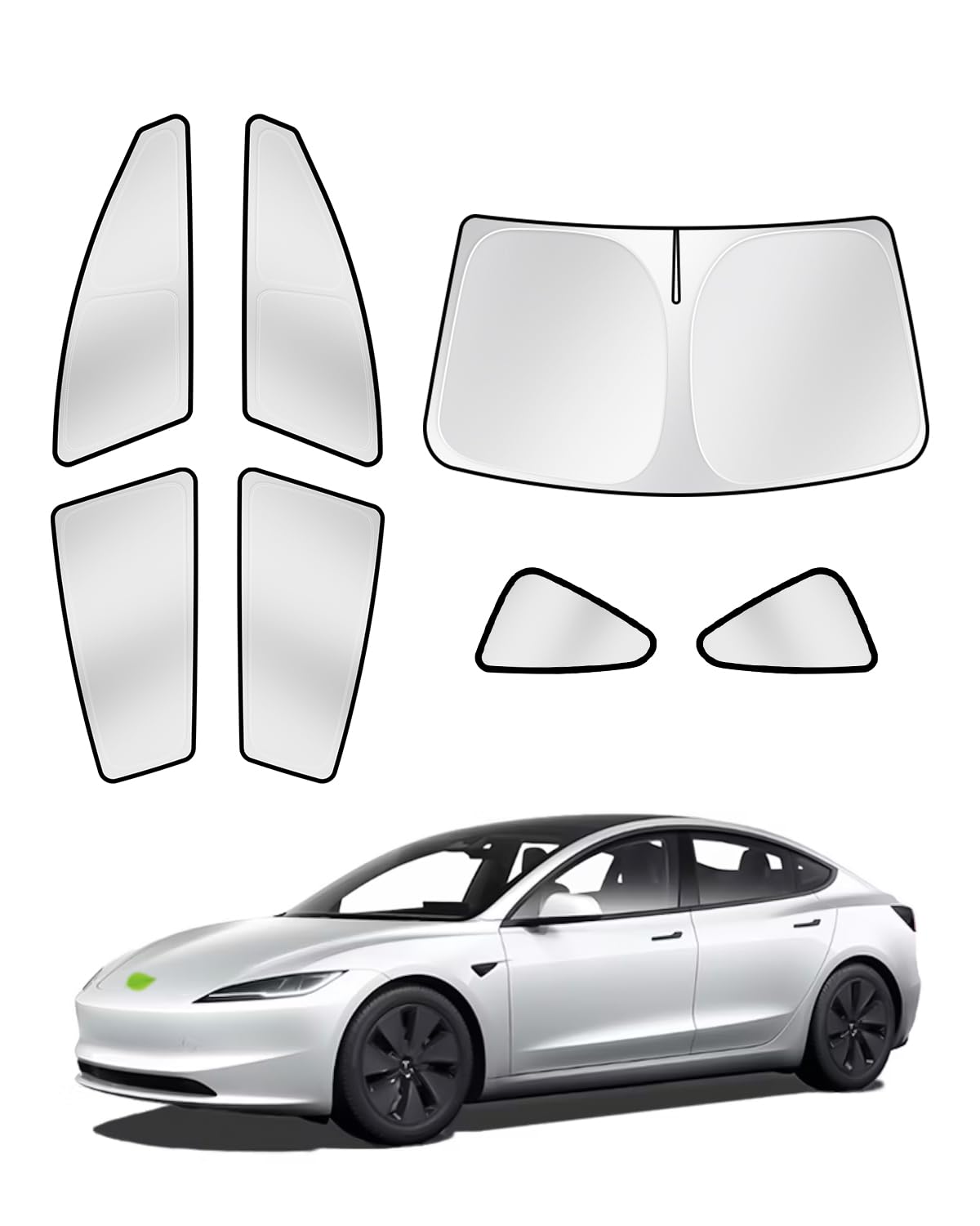 Canvcle Sunshades For Tesla Model 3 2016-2025 (Fit Model 3 Highland) Accessories Windshield Sun Shade Side Rear Window Shade Cov