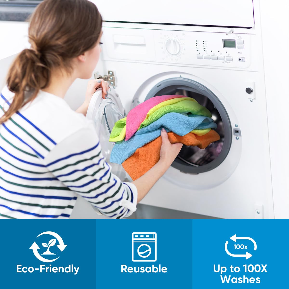 Unimade Microfiber Cleaning Cloth, 200Pk Reusable Shop Rags Bulk Microfiber Cleansing Cloth Lint Free Cleaning-Towel For Car Kit