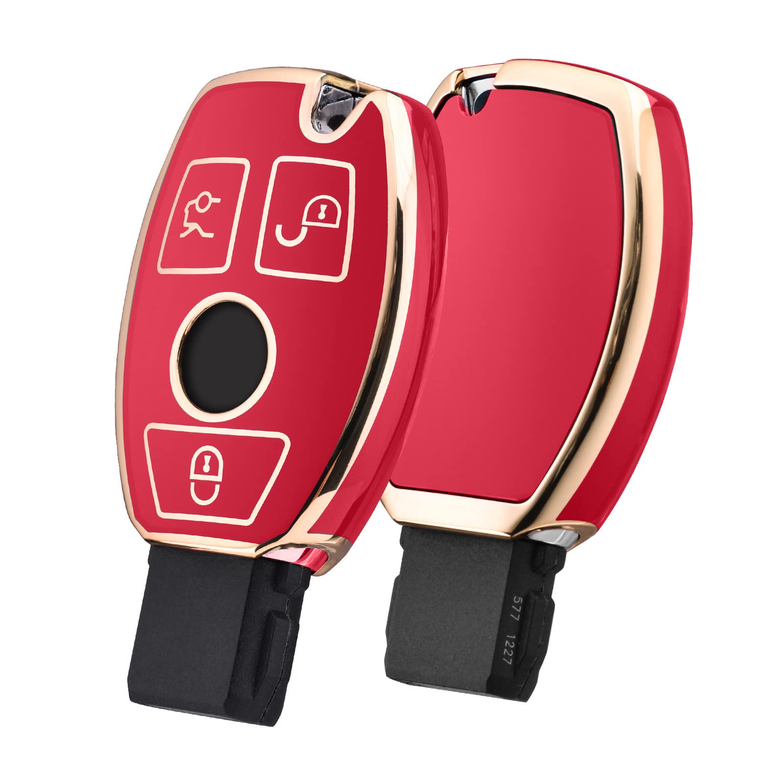 Elohei For Mercedes Benz Key Fob Cover, Premium Soft Tpu Stripes Key Case Cover Compatible With Mercedes Benz C E S M Cls Clk G