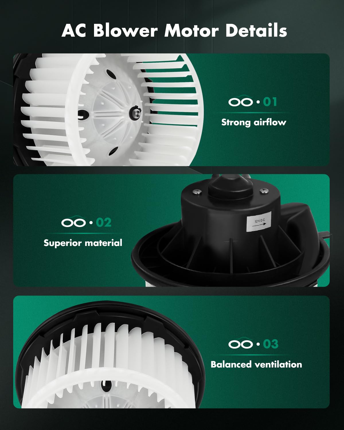 Scitoo Ac Plastic Heater Blower Motor W/Fan Hvac 15-81683 Blowers Motors Fan Fit For 2007-2014 For Cadillac Escalade/ 2007-2013