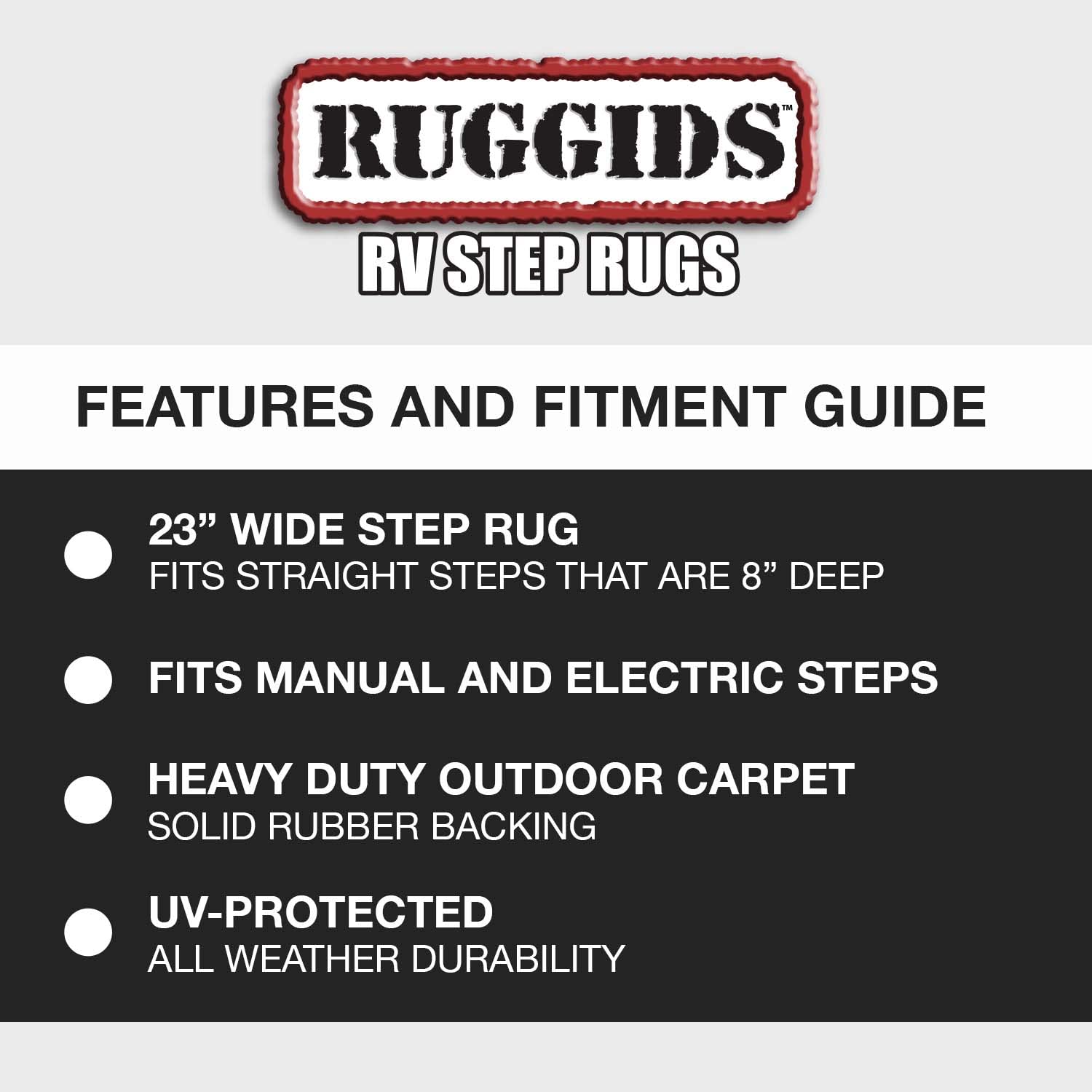 Prest-O-Fit 2-0421 Ruggids Rv Step Rug Sierra Brown 23 In. Wide