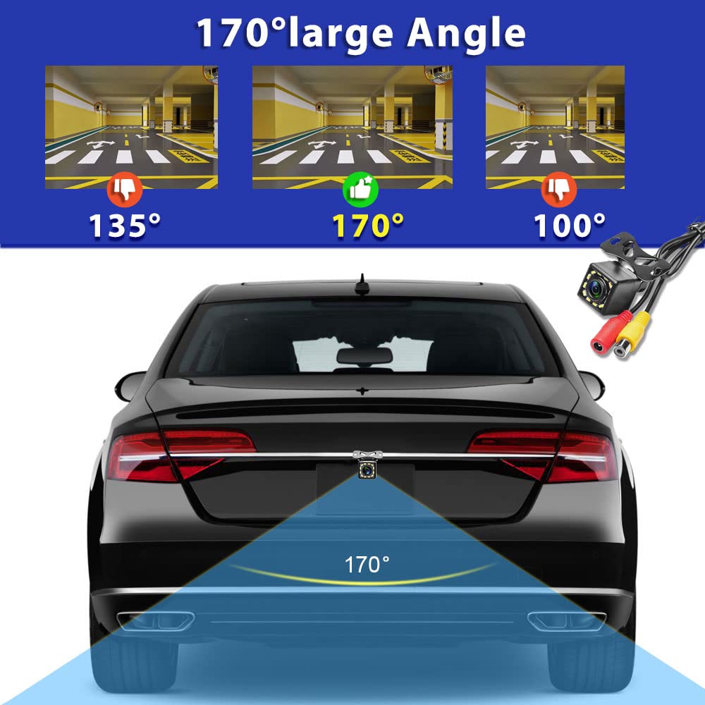 Podofo Ahd Backup Camera For Cars 720P 170 Wide View Angle Reverse Camera Parking Rear Camera Systems Automotive Camara For Univ