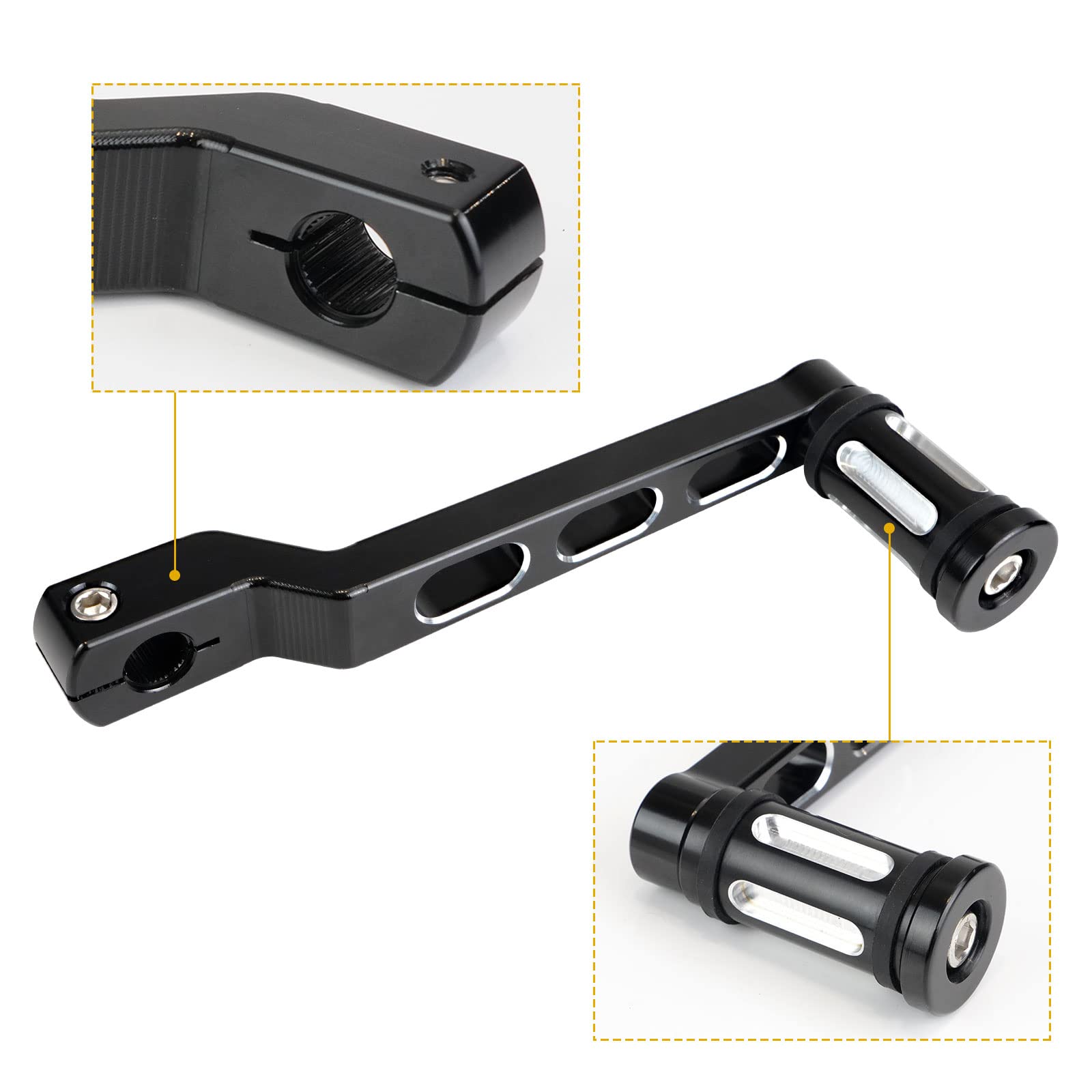 Donpida Motorcycle Heel Toe Gear Shift Lever Gear Pedals Shift Arms Compatible with Harley FL Softail Touring Electra Glide Road