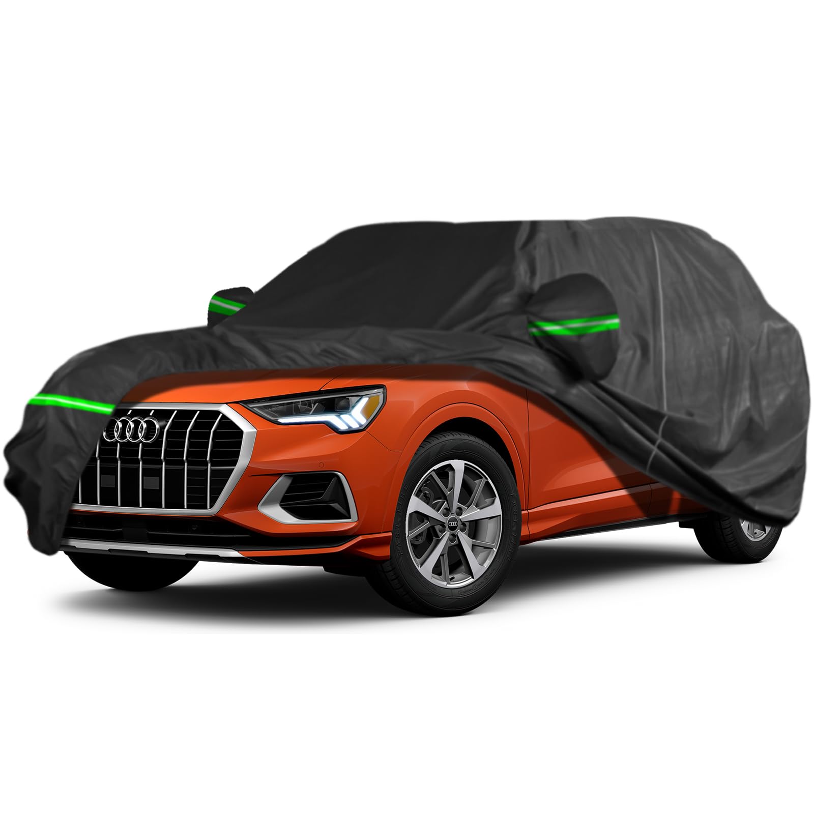 AROJAK for Audi Q5 Car Cover 2008-2023,Sun Rain UV Dust Snow Protection Outdoor Cover,Waterproof 190T All Weather Car Covers wit