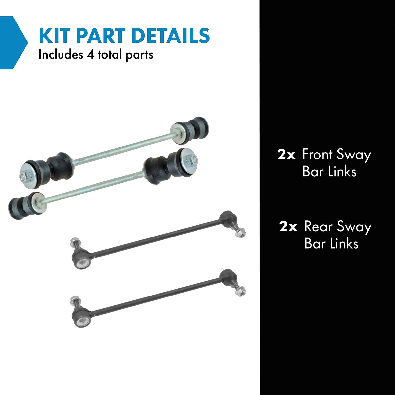 Trq Front & Rear Sway Bar Stabilizer Link Set Compatible With 2008-2017 Buick Enclave 2009-2017 Chevrolet Traverse 2007-2016 Gmc