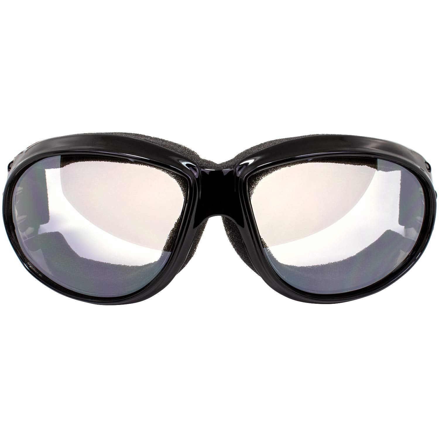 Global Vision Eliminator Padded Motorcycle Riding Goggles For Men And Women (Black Frame/Clear Mirror Lens)