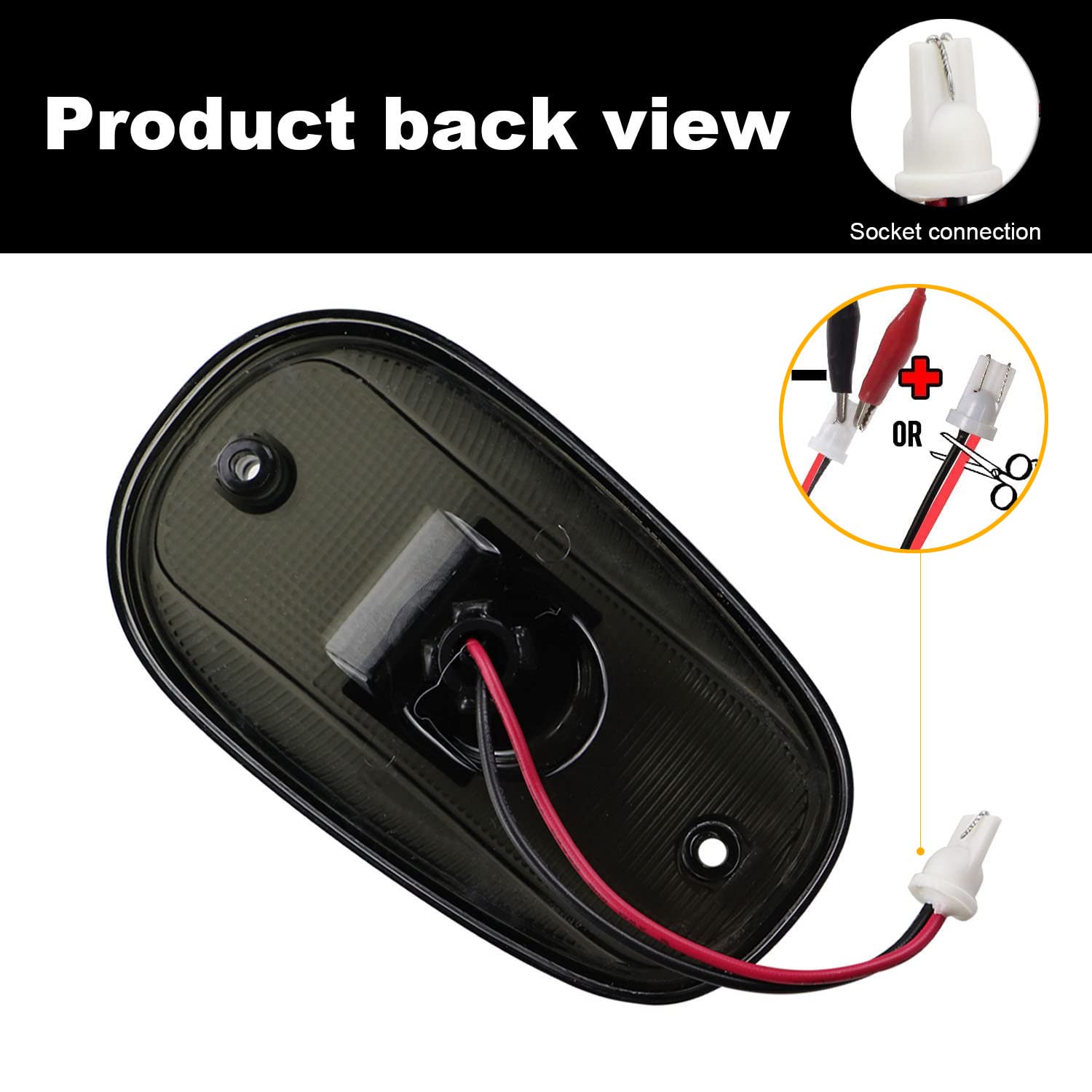 Cab Roof Marker Lights For 03-16 Dodge Ram 1500 2500 3500 (Smoked Lens With 16 White Leds)