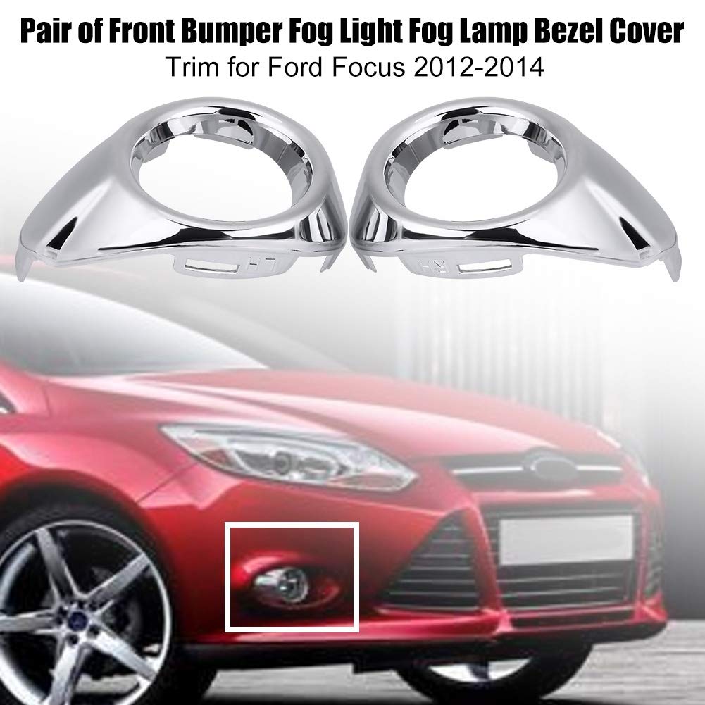 Aramox Fog Light Cover, 1Pair Front Bumper Fog Light Fog Lamp Bezel Cover Trim For Focus 2012-2014