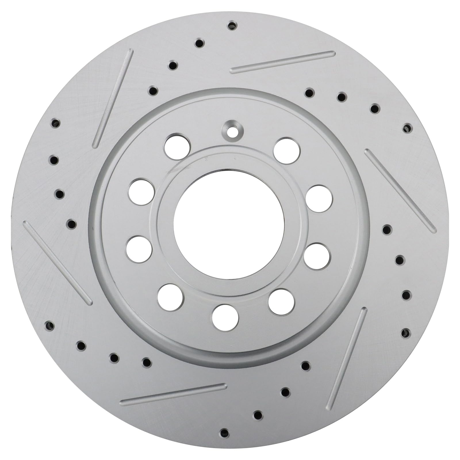 Trq Front Performance Brake Rotors Set Premium G-Coated Cross Drilled & Slotted Compatible With 2011 Audi A3 Quattro 2013 Volksw
