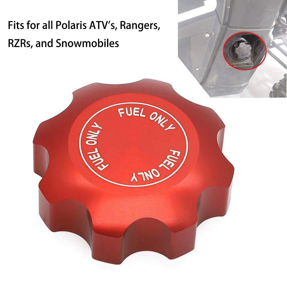 Autovic For Polaris Ranger Rzr Gas Cap, Cnc Aluminum Fuel Tank Cap For Polaris Ranger Rzr 570 800 900 1000-Replace 5439075 5433687 2520957(Red)