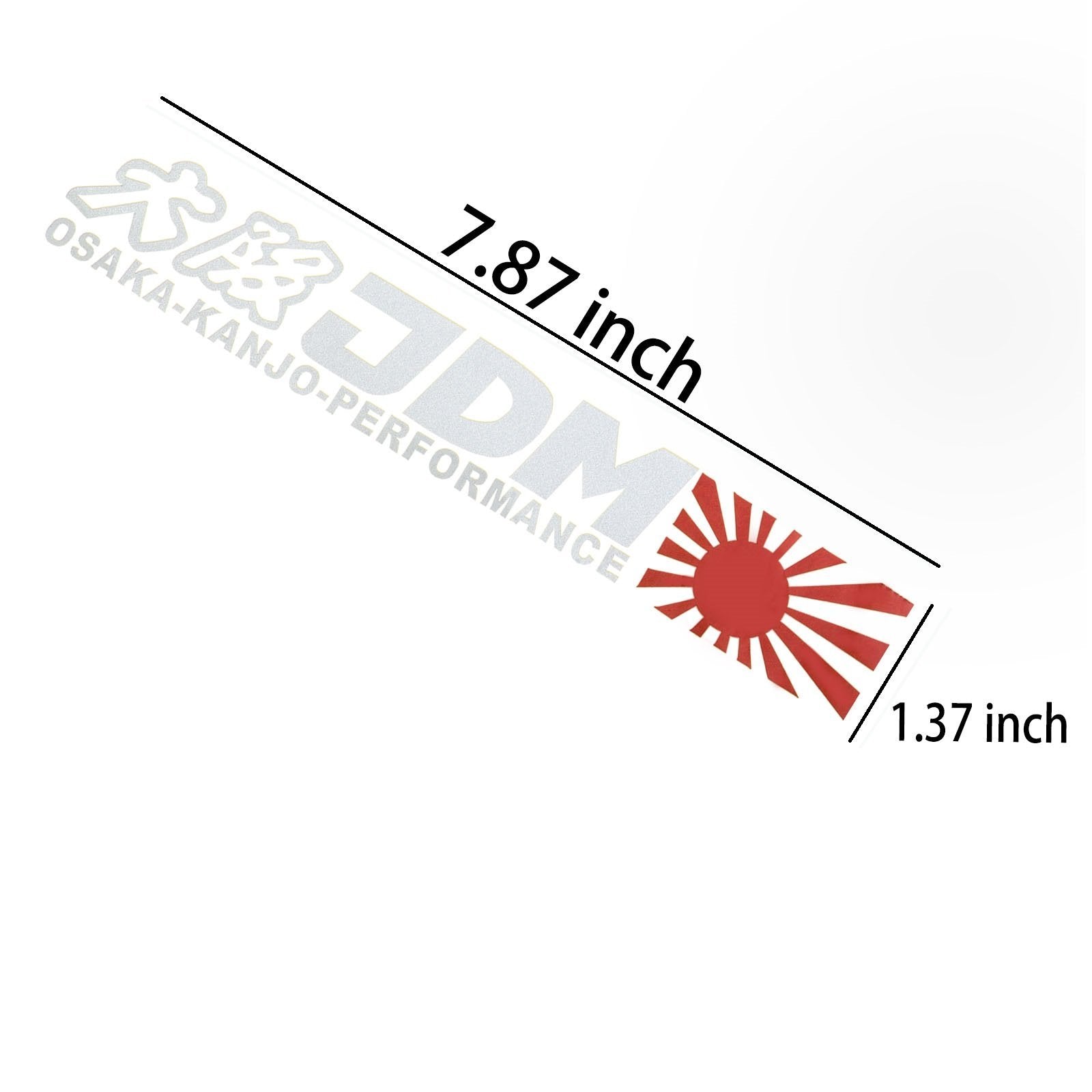 Xotic Tech Osaka-Kanjo-Performance Letter Decal Rising Sun Jdm Vinyl Sticker Decoration Universal Fit (7.87’’ X 1.34)