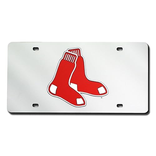 Boston Red Sox Silver Mirrored License Plate