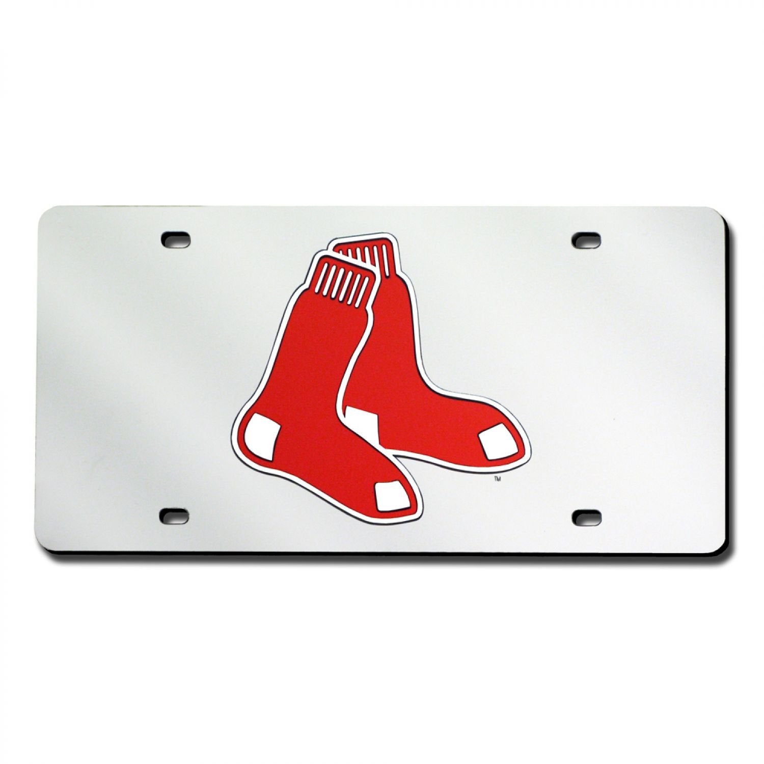 Boston Red Sox Silver Mirrored License Plate