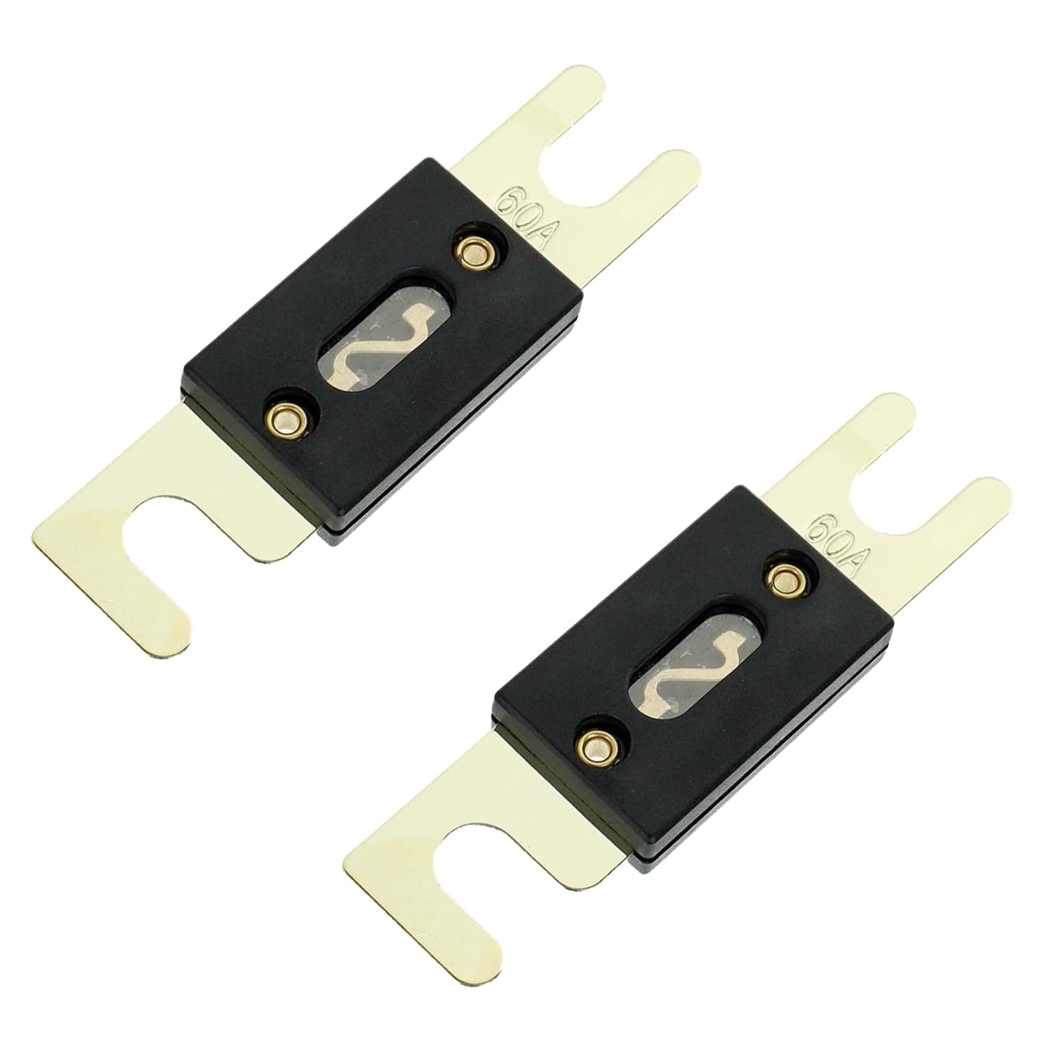 Bojack 0/2/4 Gauge Anl Fuse Holder And Fuses For 0-8 Gauge Awg Fuse Block/Box - 60A (Pack Of 2)