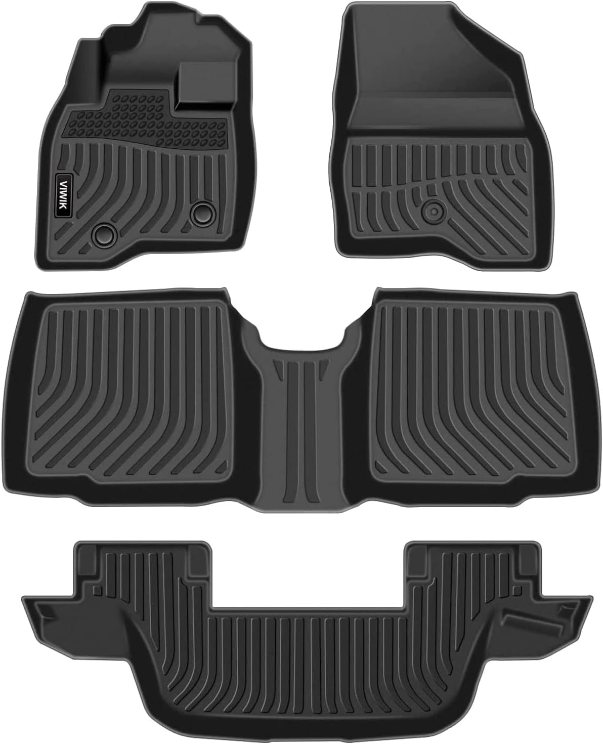 Viwik Floor Mats For Ford Explorer 7 Seat 2015 2016 2017 2018 2019, Without 2Nd Row Center Console, Car Mats All Weather Custom