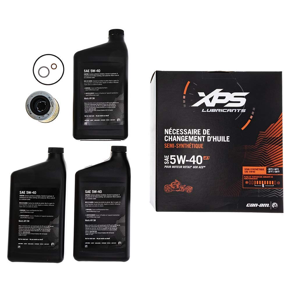 Can-Am New Oem 4T 5W-40 Full Synthetic Oil Change Kit, Rotax, 9779298, 9779490