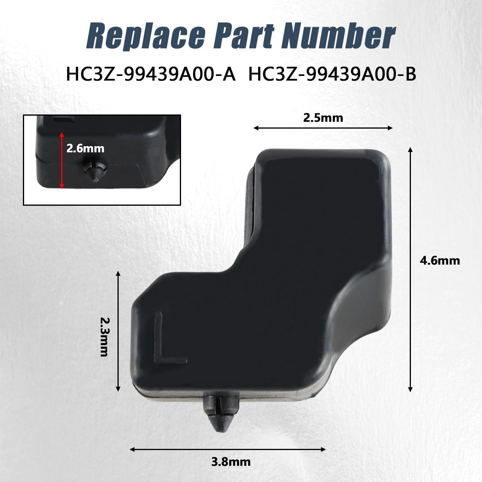 FUSCH Tailgate Upper Rubber Bushing Bumper with 3 Bumper Clips, Tailgate Top Rubber Cushion LH, RH Compatible with F-250 F-350 F