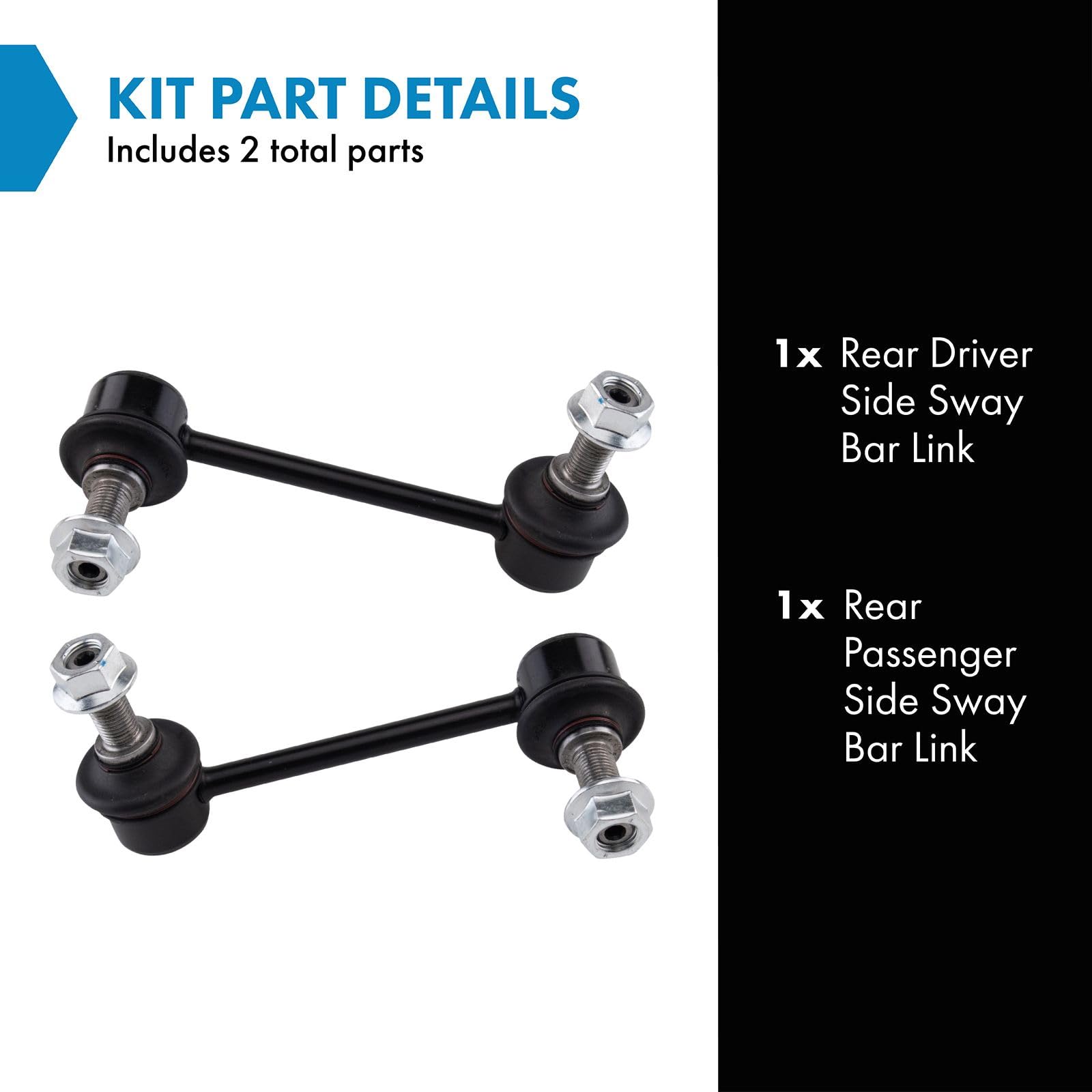 Trq Rear Sway Bar Stabilizer Link Set Compatible With 2017-2023 Honda Ridgeline