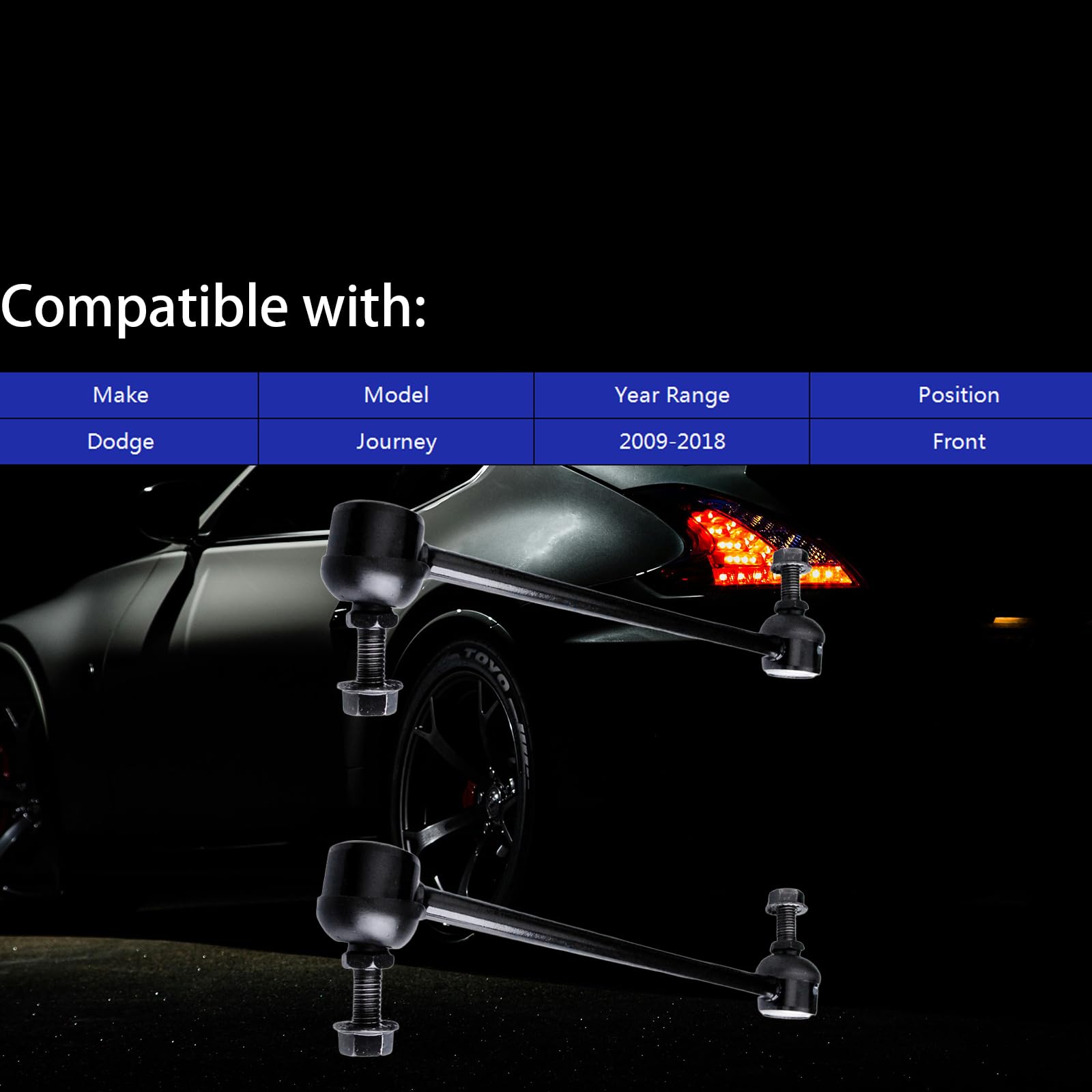 2 Pack Front Stabilizer Bar Link Kit Fits For Dodge Journey 2009-2018, Sway Bar End Links, Suspension Bar Link K750382