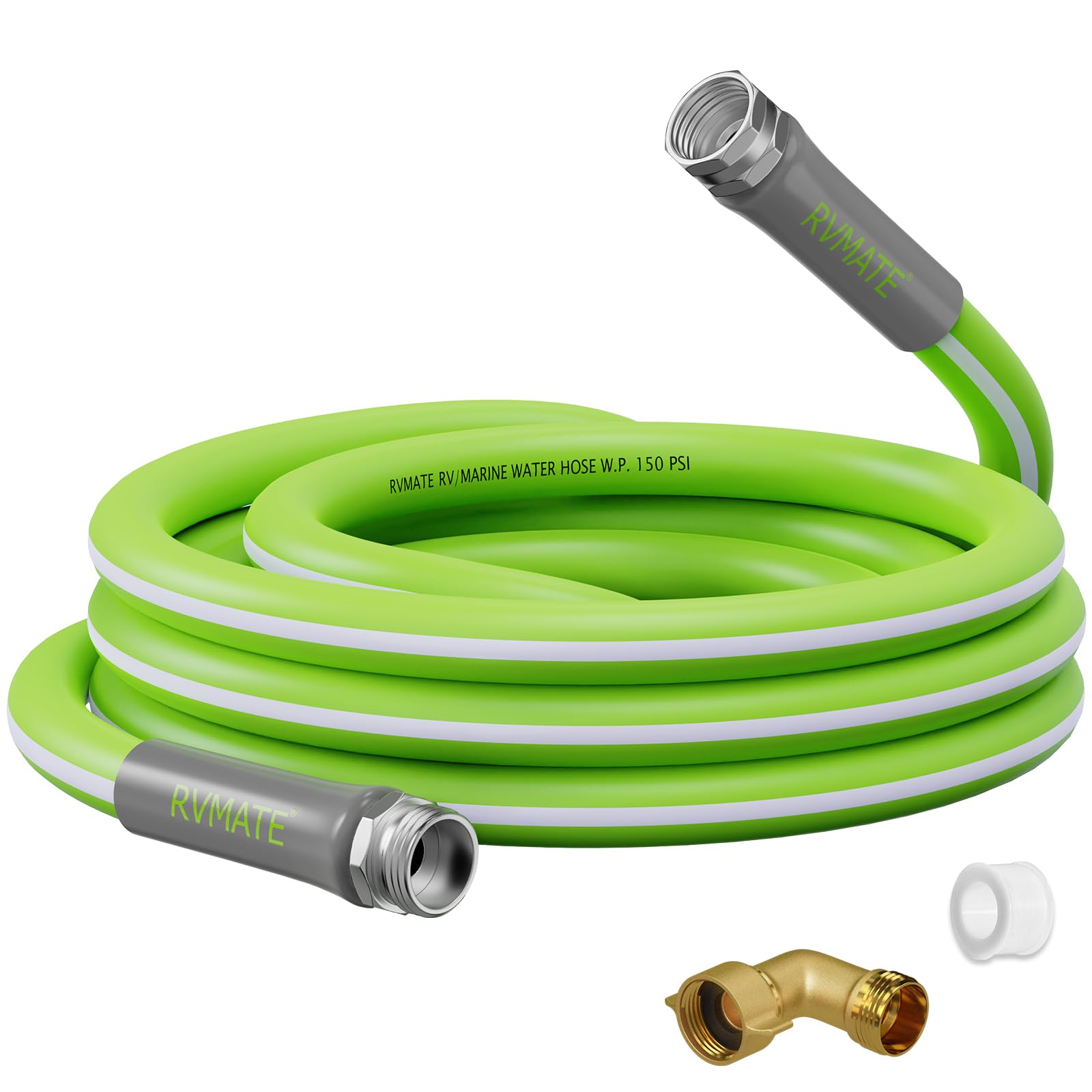 Rvmate Rv Water Hose 15Ft, 5/8    Inner Diameter Drinking Water Hose Lead-Free, No Leaking Garden Hose For Rv/Trailer/Camping, R