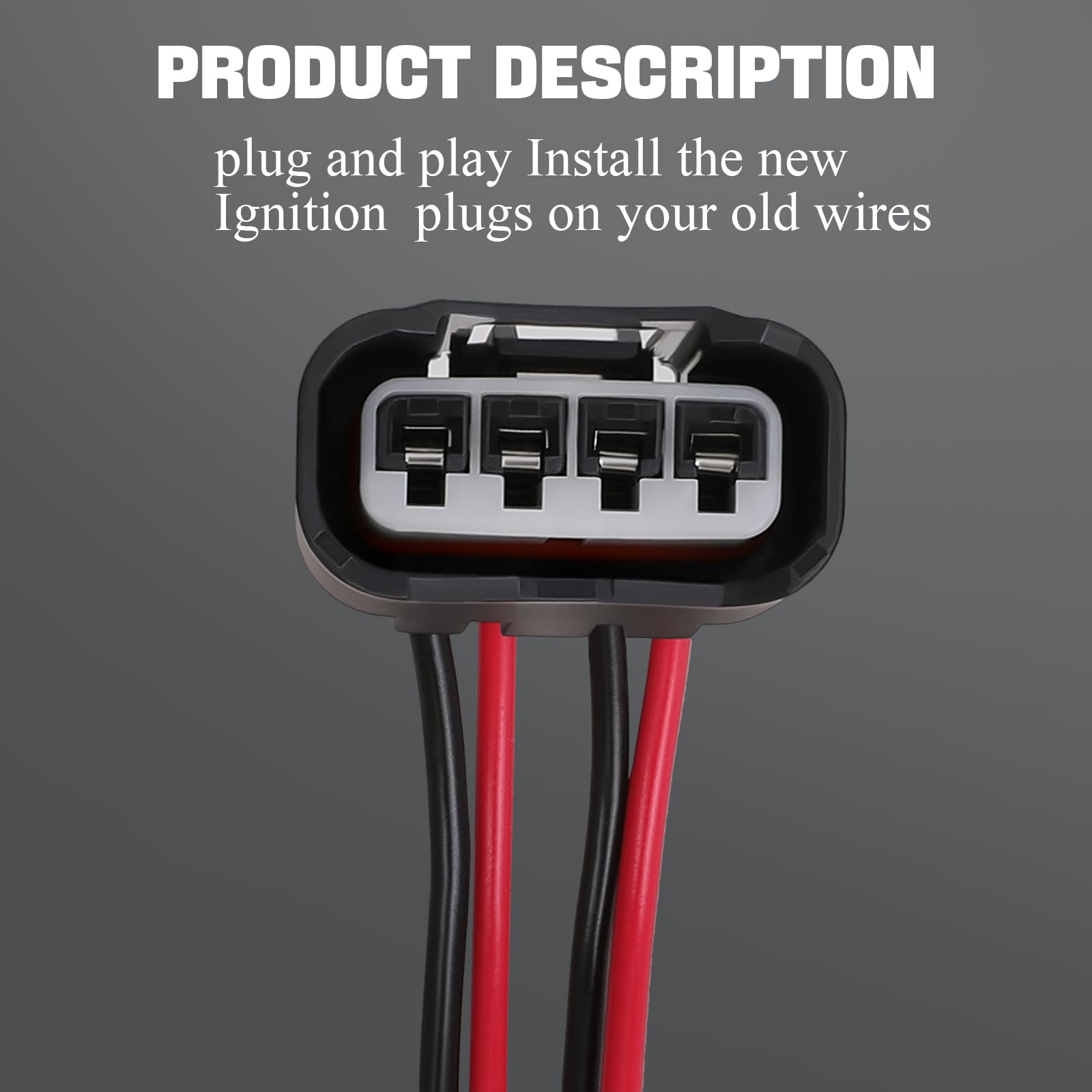 4 Packs Ignition Coil Female Connector Plug Harness Pigtail Compatible With Toyota Camry, Highlander, Matrix, Rav4, Solara, Lexu