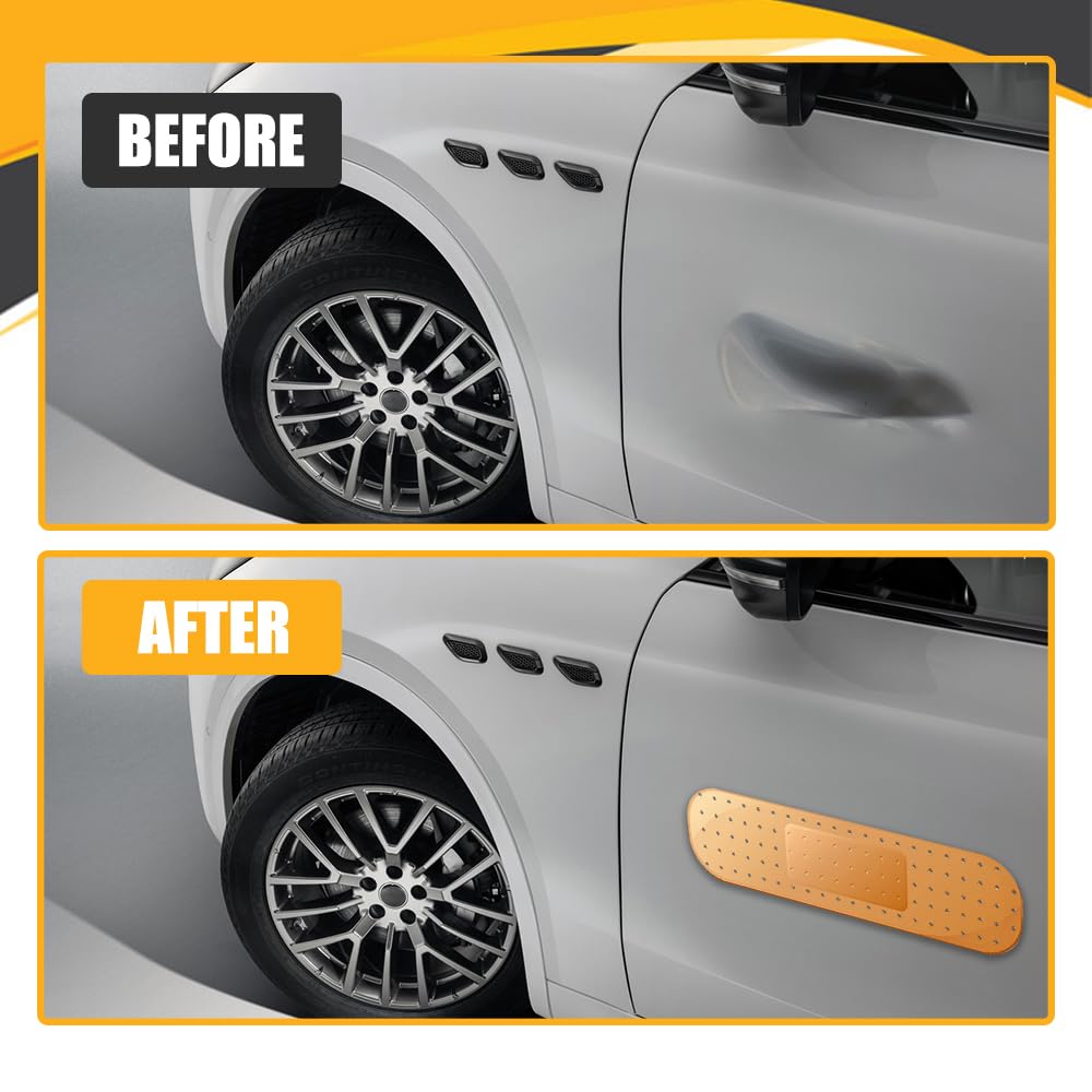 RGOAANC 2PCS Beige Car Bandaid Stickers - Giant Funny Bumper Decal Accessories for Vehicles, Universal Bandage Shape Large Stickers