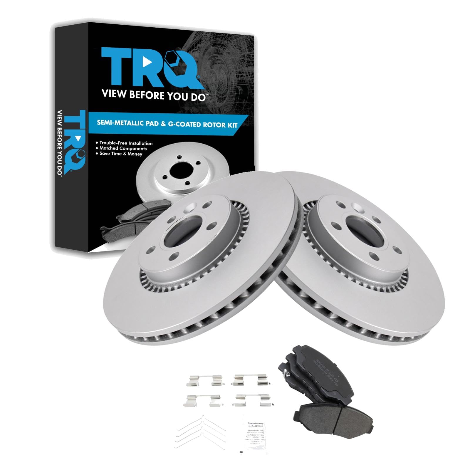 Trq Front Brake Pad & Rotor Kit Compatible With 2012-2015 Honda Cr-V
