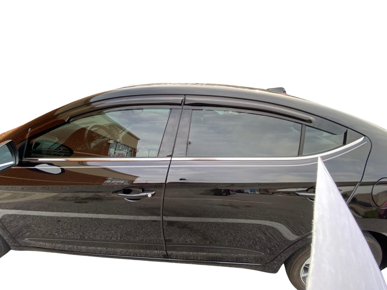 2017-2020 Tape-On Rain Guards For Hyundai Elantra Side Window Deflector Visors Se Sel Value Eco Limited Sport Durable Tinted Ven