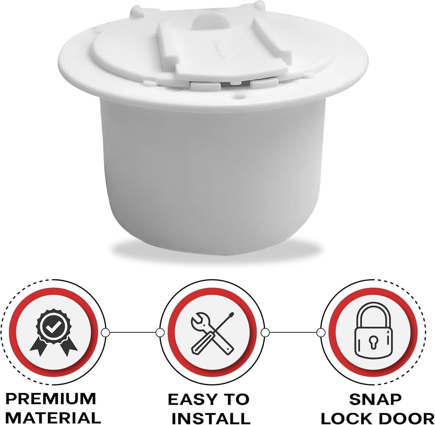 NU-SET | RV Electrical Cable Hatch | Electrical Cable Hatch | RV Accessories & Door Hardware, RV011 (White, 2 Packs)
