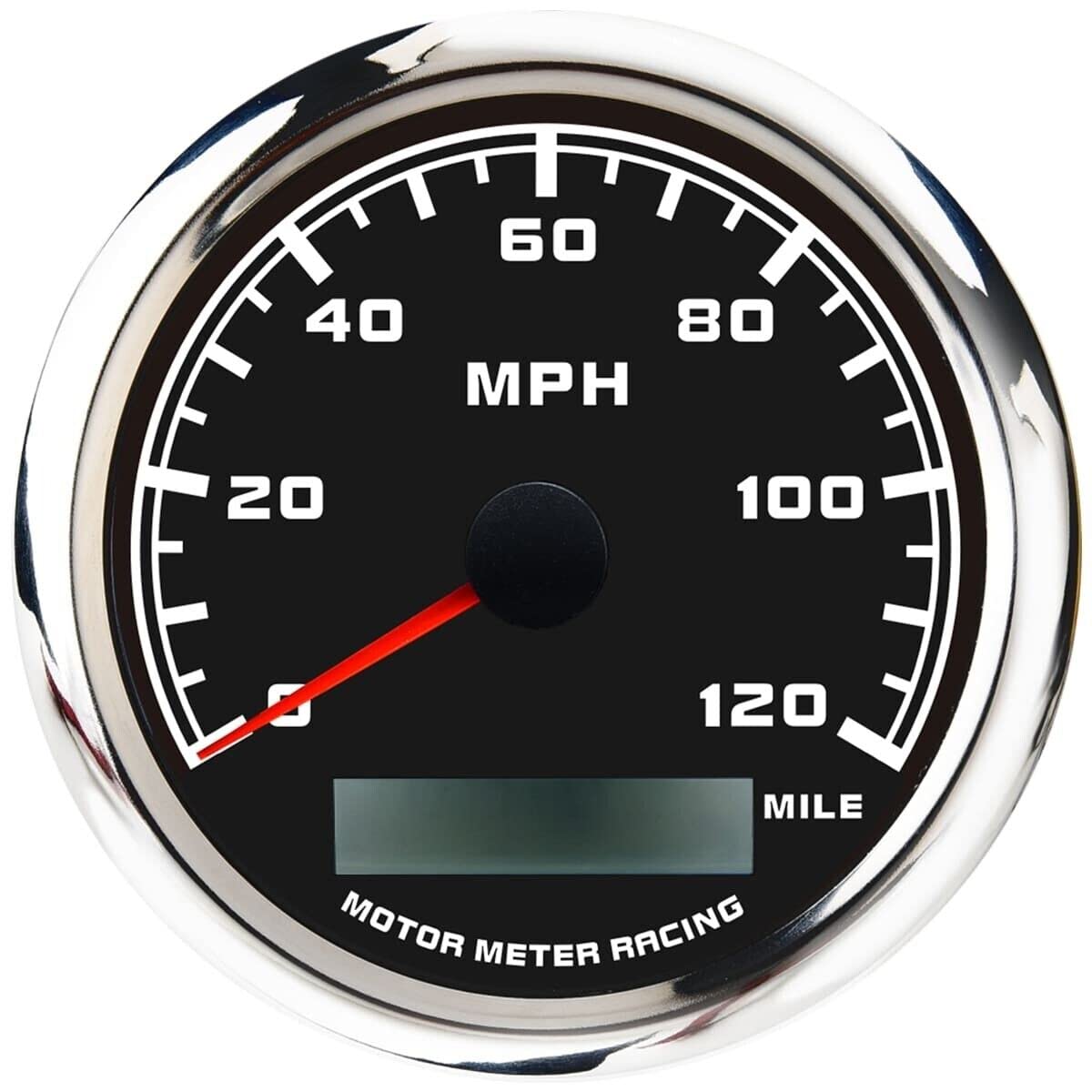 Motor Meter Racing W Pro Series 85Mm 3-3/8'' Gps Speedometer Digital Odometer 120 Mph Black Dial White Led Waterproof For Car Tr