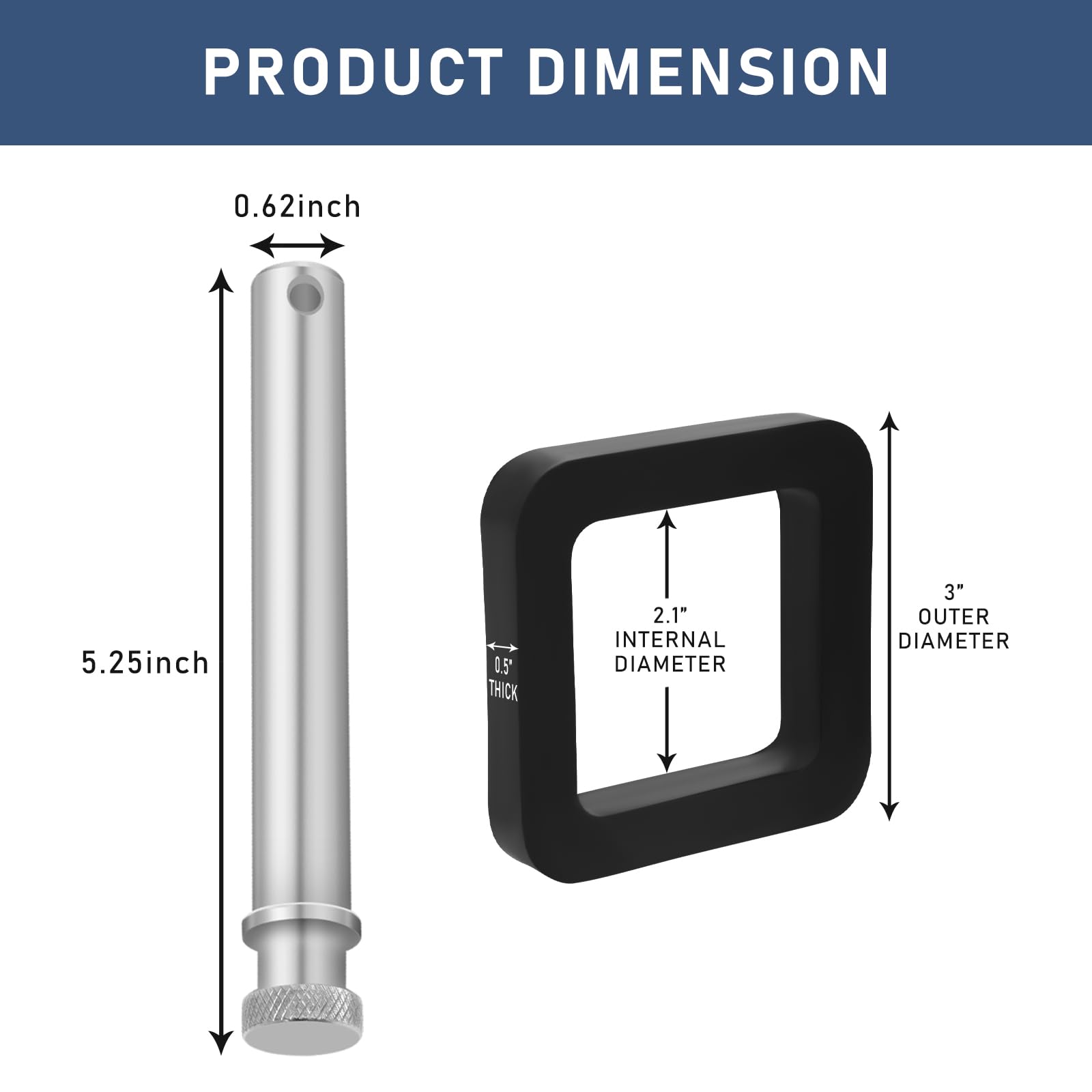 Ts35010 Stainless Steel Trailer Hitch Pins And Clips For B&W 2 '' & 2.5 '' Receiver Trailer Hitches Tow & Stow Replacement Pins
