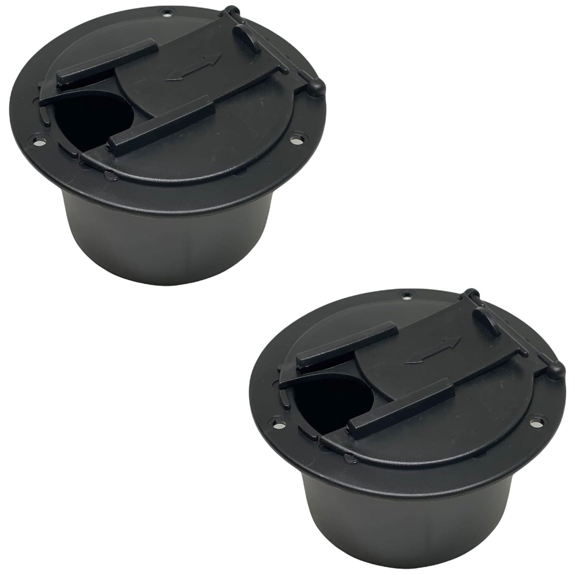 Nu-Set | Rv Electrical Cable Hatch | Electrical Cable Hatch | Rv Accessories & Door Hardware,Rv011 (Black, 2 Packs)