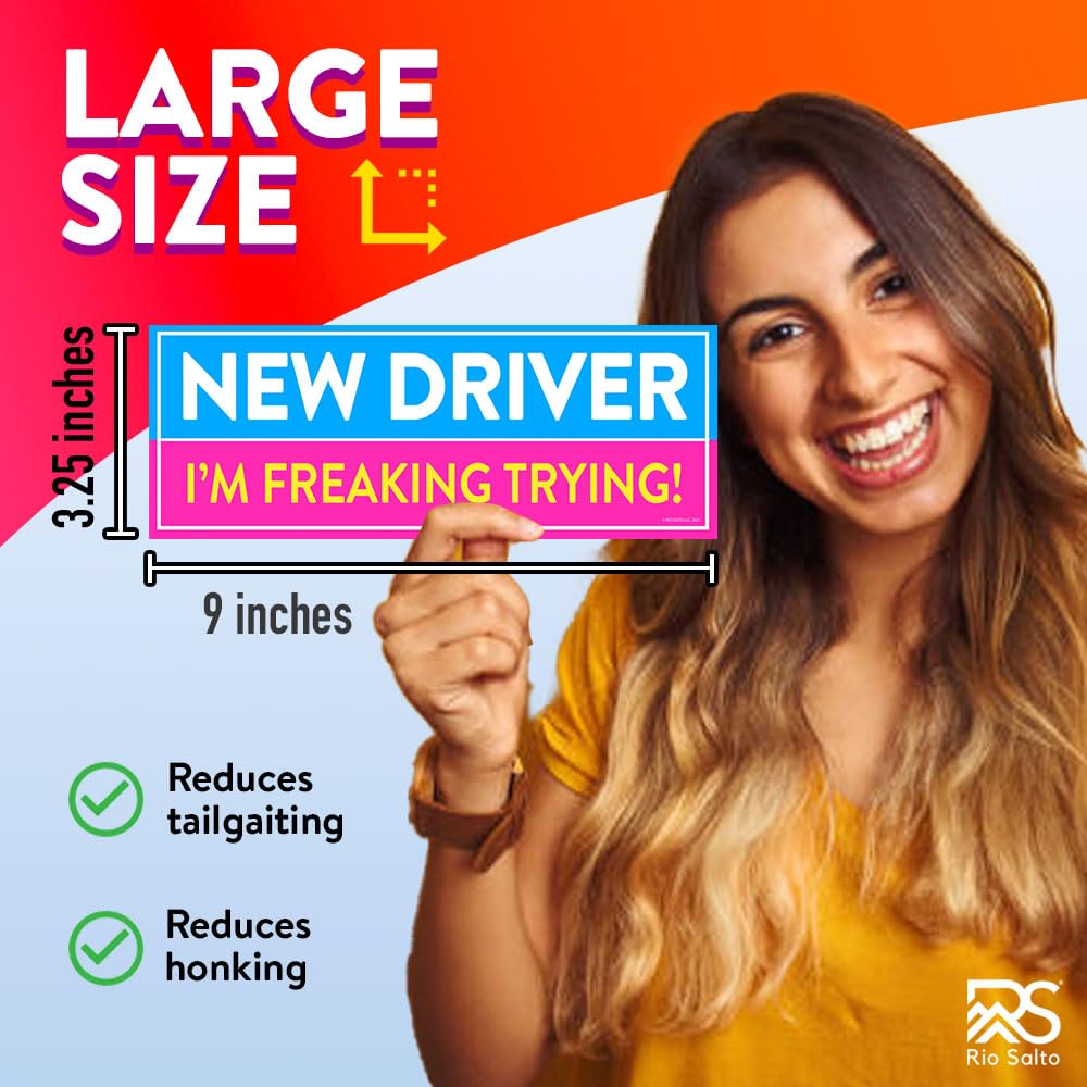 Rio Salto 4-Pack New Driver Magnet Student Driver Magnet For Car Please Be Patient Stickers Permit Funny Student Driver Cute Gir