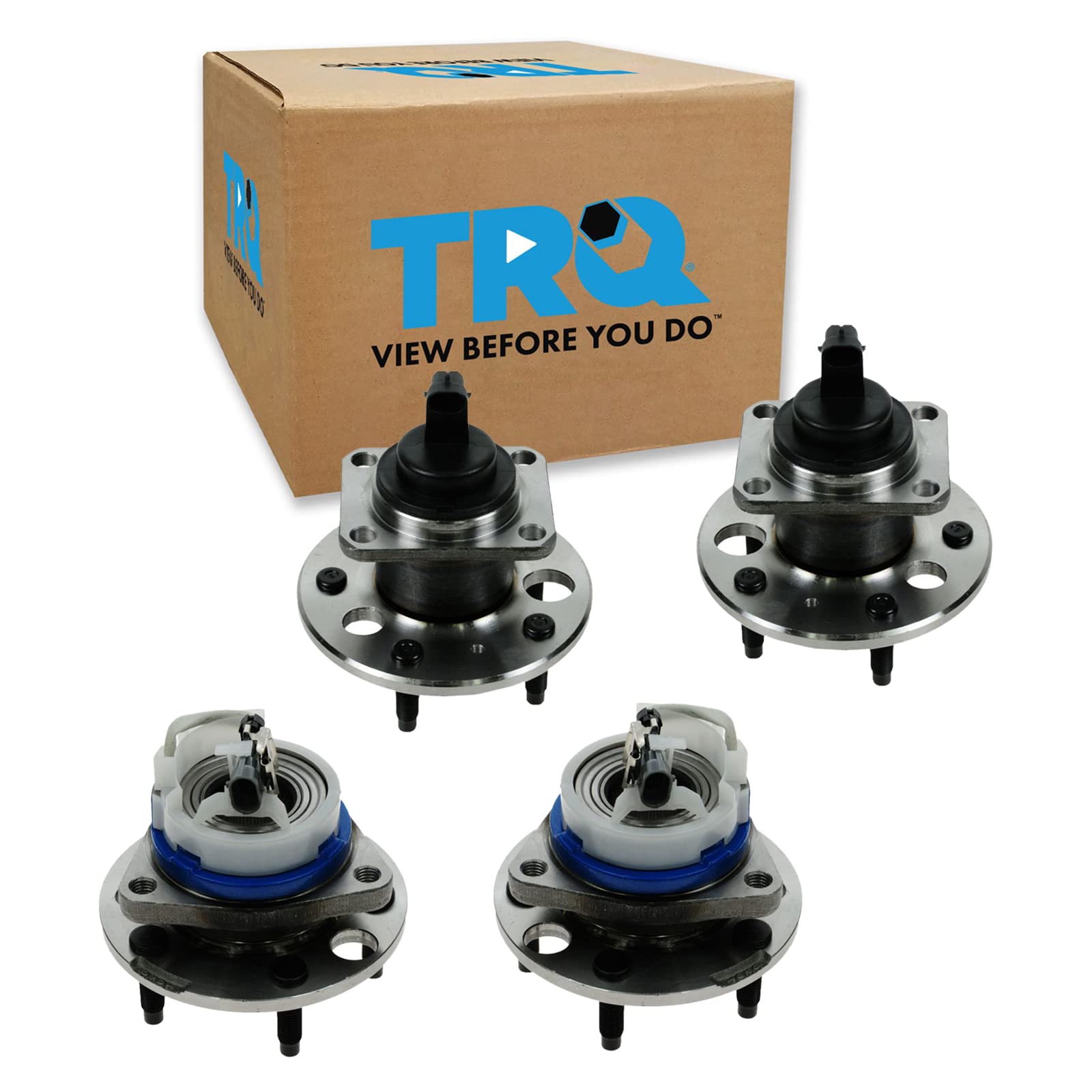 Trq Front & Rear Wheel Hub Bearing Kit Set Of 4 Lh Left Driver Rh Right Passenger Replacement Compatible With Aurora Bonneville 