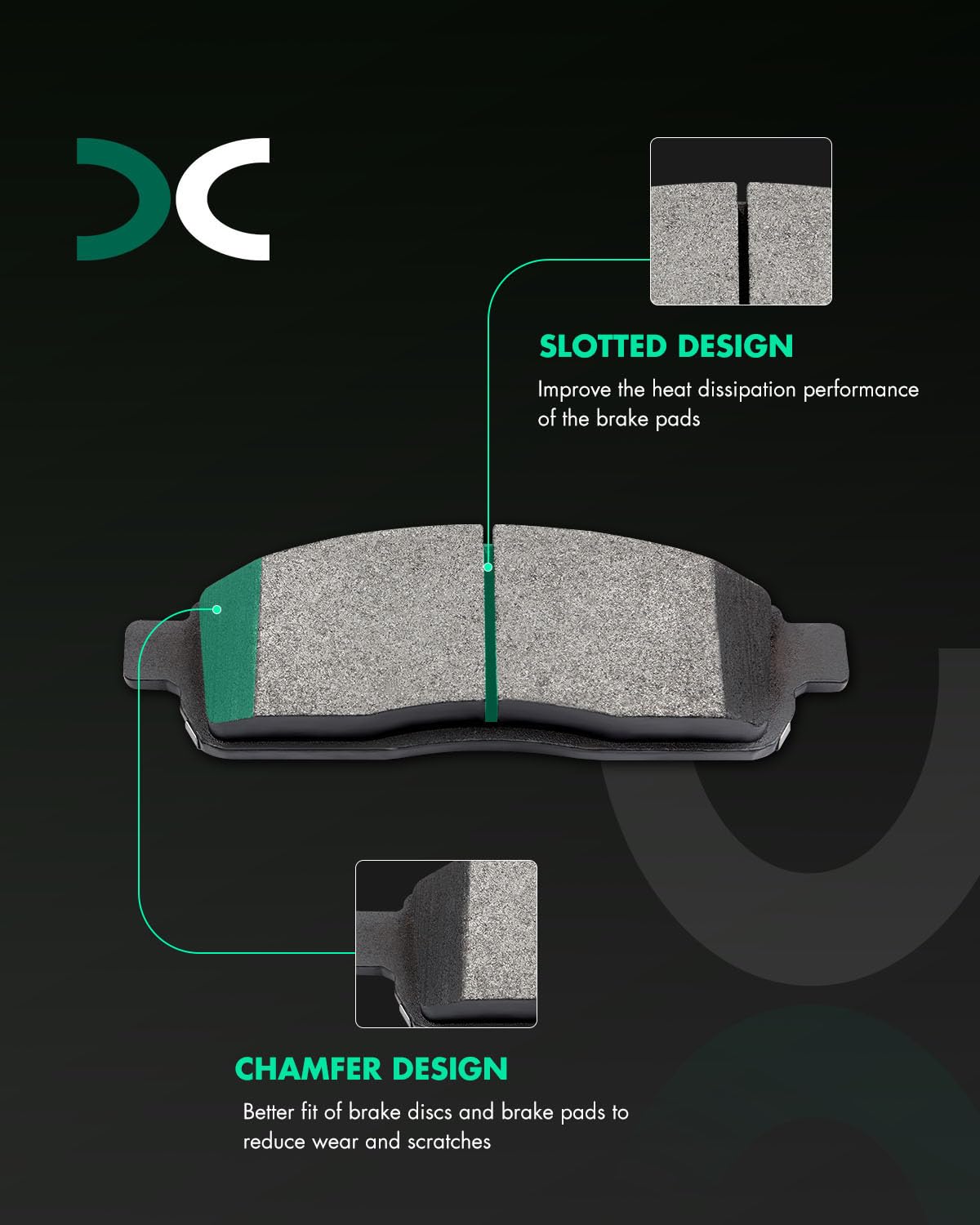Scitoo D1083 D1012 Front Semi-Metal Rear Ceramic Brake Pads Sets Fit For Ford For F-150 2004-2009,For Lincoln Mark Lt 2006-2008