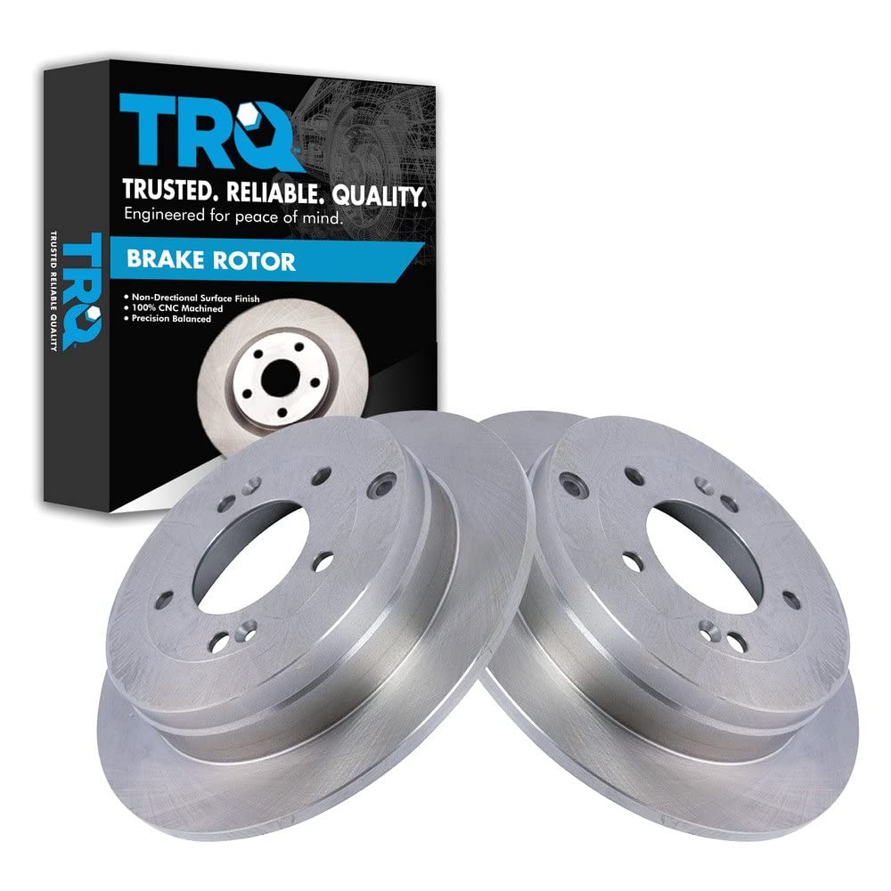 Trq Rear Brake Rotors Set Solid Compatible With 2006-2010 Hyundai Azera 2007-2009 Kia Amanti